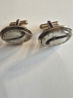 USA GUN VINTAGE CUFFLINKS GOLDTONE